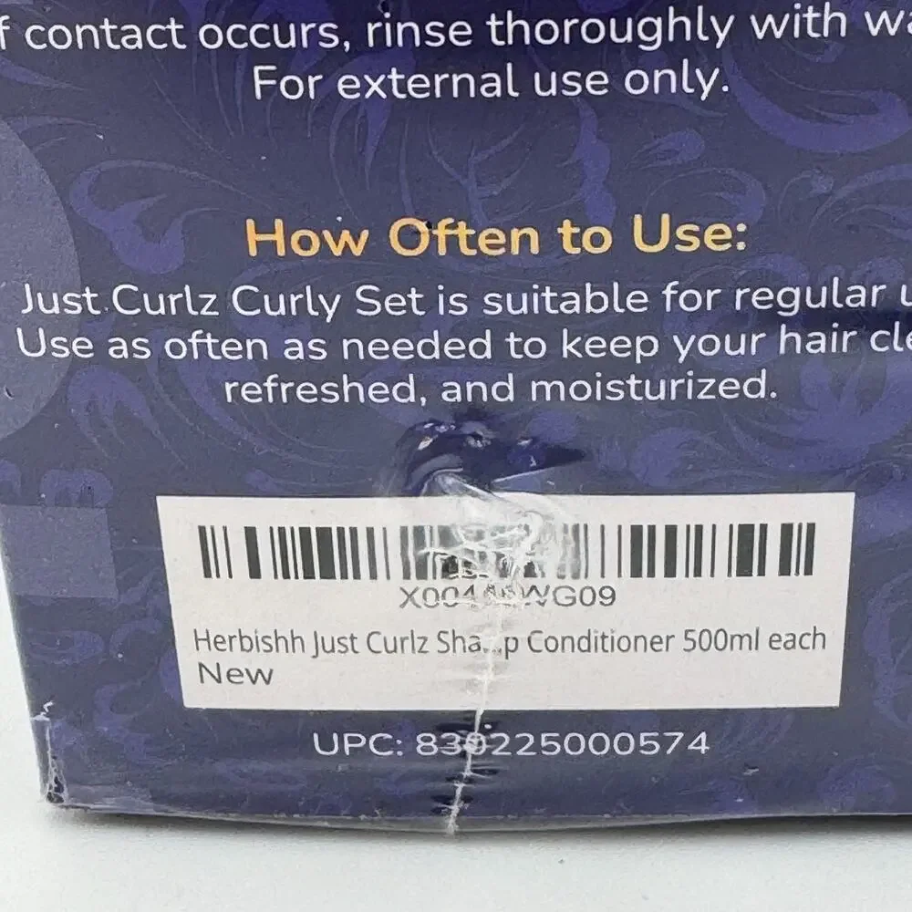 Herbishh Just Curls Hair Kit Shampoo Conditioner Deep Conditioner‎ Curl Set NEW